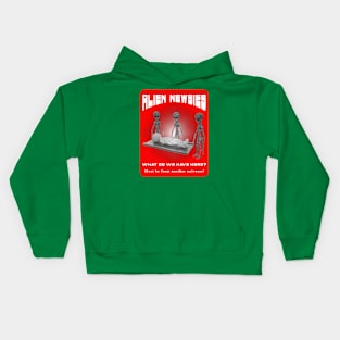 Alien Newbies - Red and White Kids Hoodie